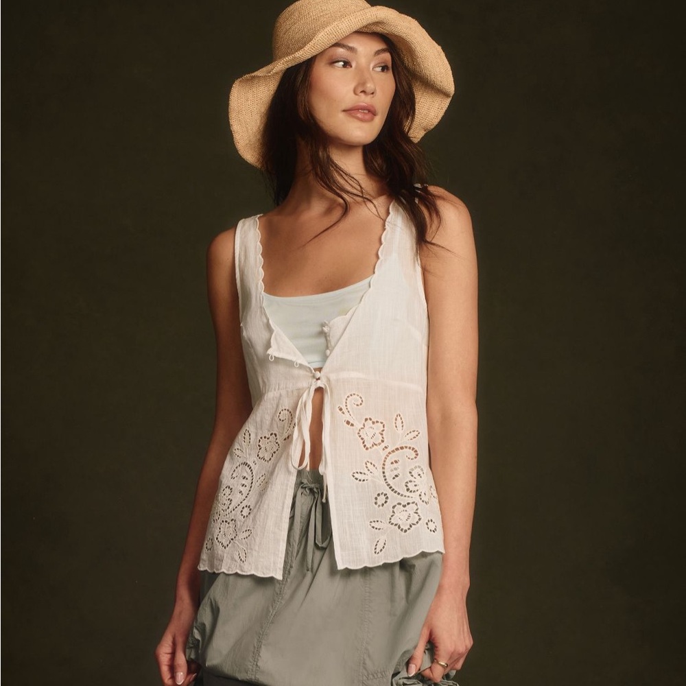 Anthropologie Eyelet Pajama Top